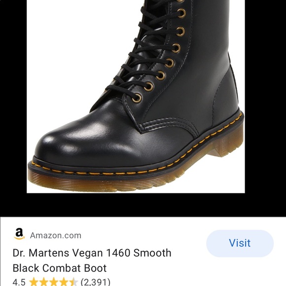 vegan 1460 smooth black combat boot